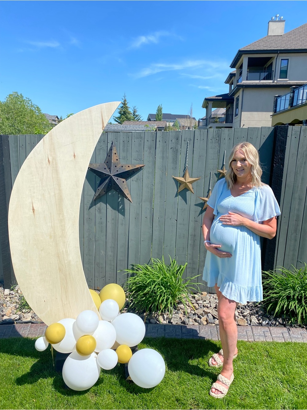 Light Blue Maternity Wrap Dress - Elegant Pregnancy Style